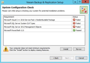 Veeam Backup and Replication v8 Gereksinim kontrolü